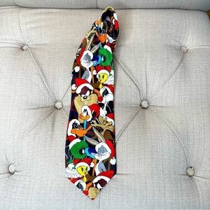 𝅺LOONEY TUNES Warner Bros TIE Tweety Tasmanian Devil friends Necktie Polyester